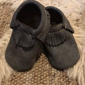 First steps grey moccasins toddler 4